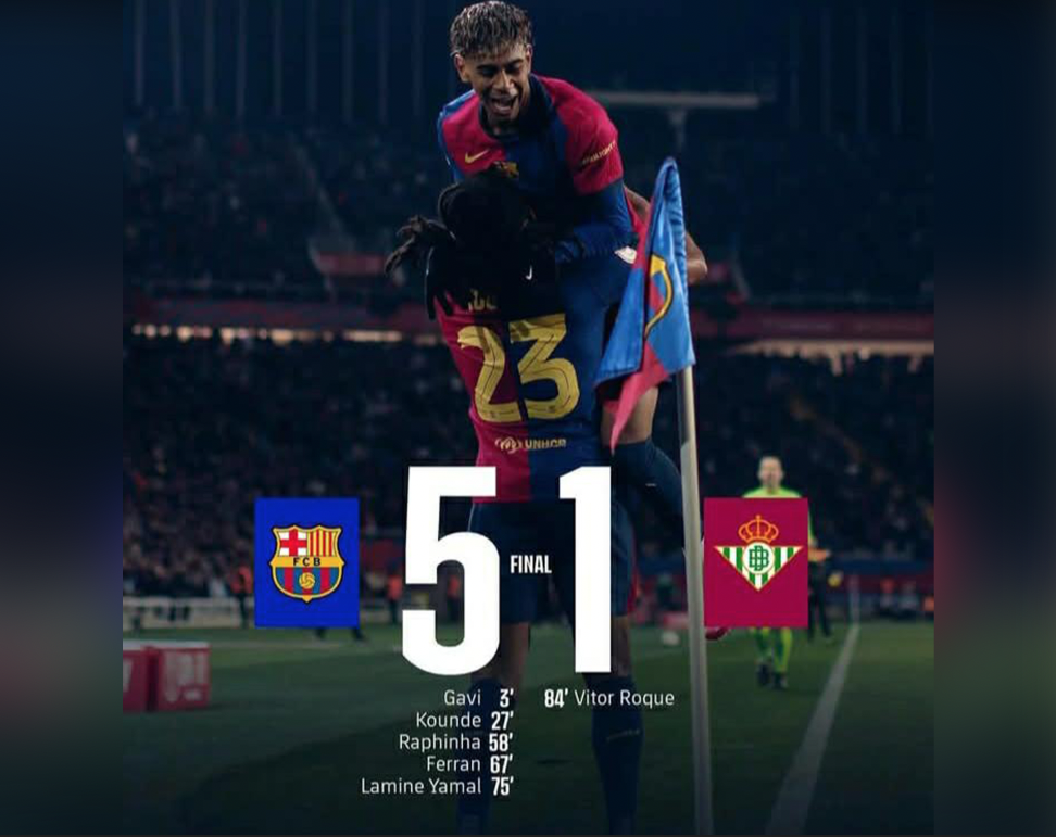 Le Barça étincelant et Koundé brillant donnent un leçon face au Betis Séville